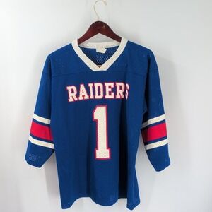 Vintage Las Vegas Raiders Nathan Hale #1 Athletic Knit Mens Blue White Jersey M